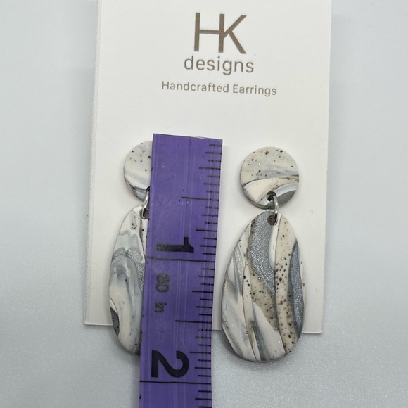 Marble Design Handmade Earrings - Picture 4 of 10